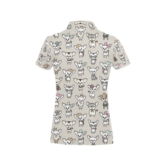 Chihuahua Pattern Print Design 02 Women's Polo Shirt