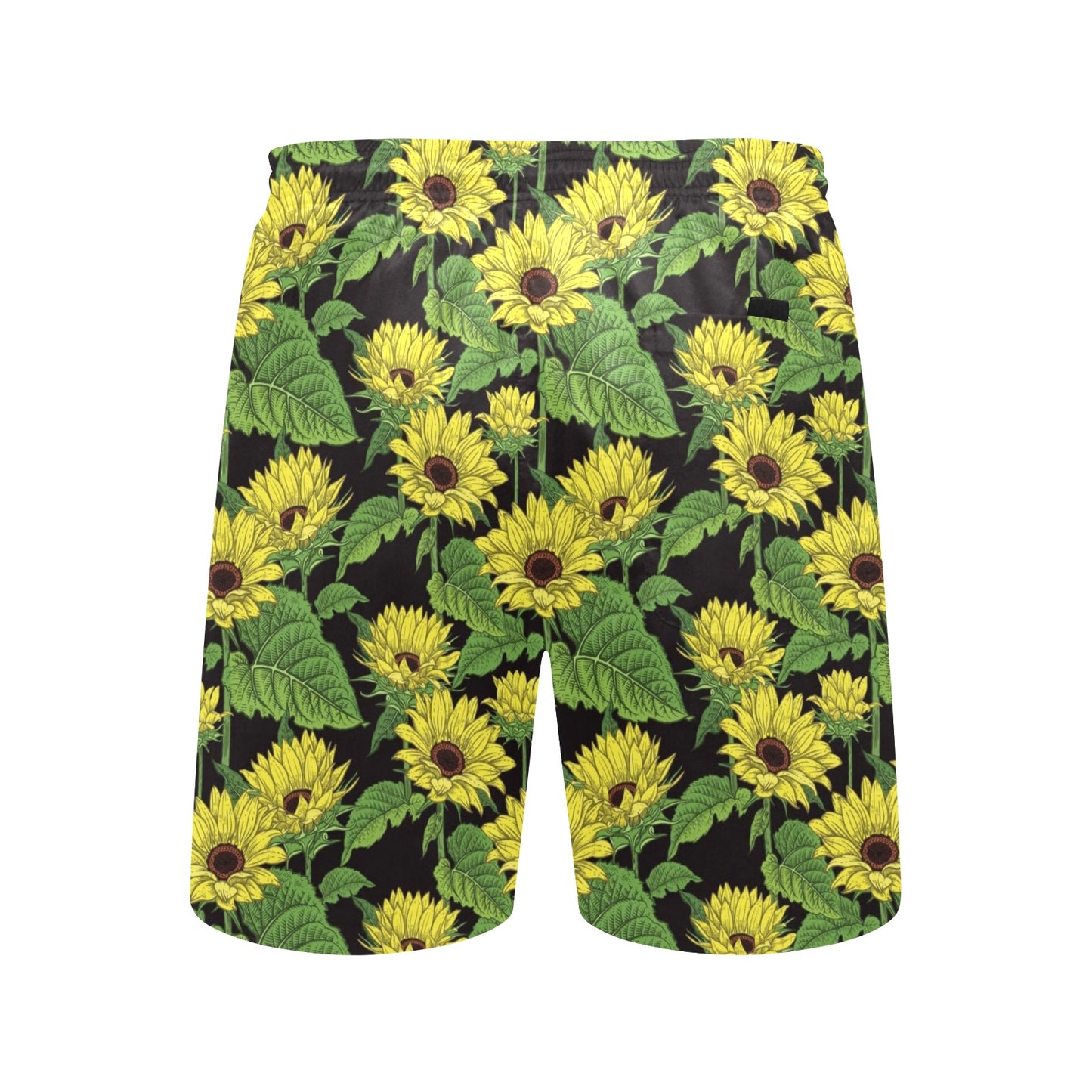 Sunflower Print Design LKS3010 Men's Swim Trunks Beach Shorts