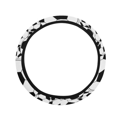 Soccer Ball Print Design LKS301 Steering Wheel Cover with Elastic Edge