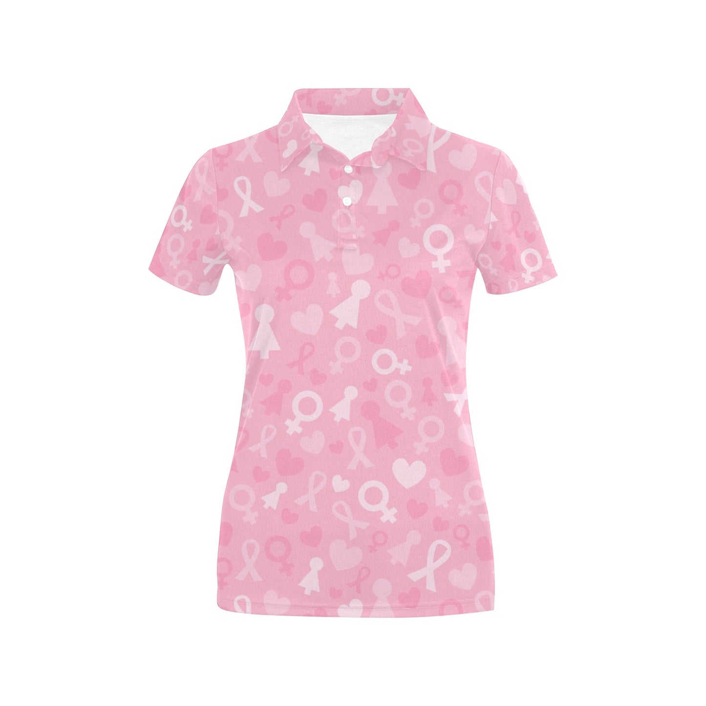 Breast cancer Pattern Print Design 01 Women's Polo Shirt