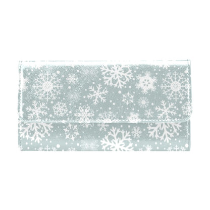 Snowflake Print Design LKS303 Women's Trifold Wallet
