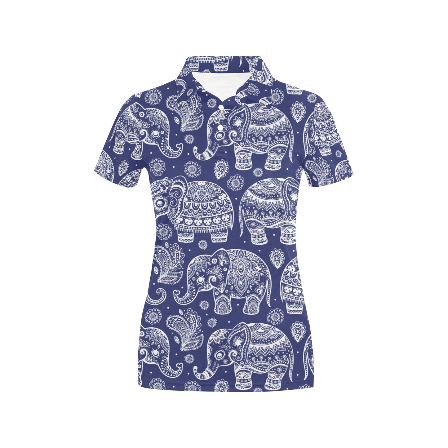 White Elephant Mandala Women's Polo Shirt
