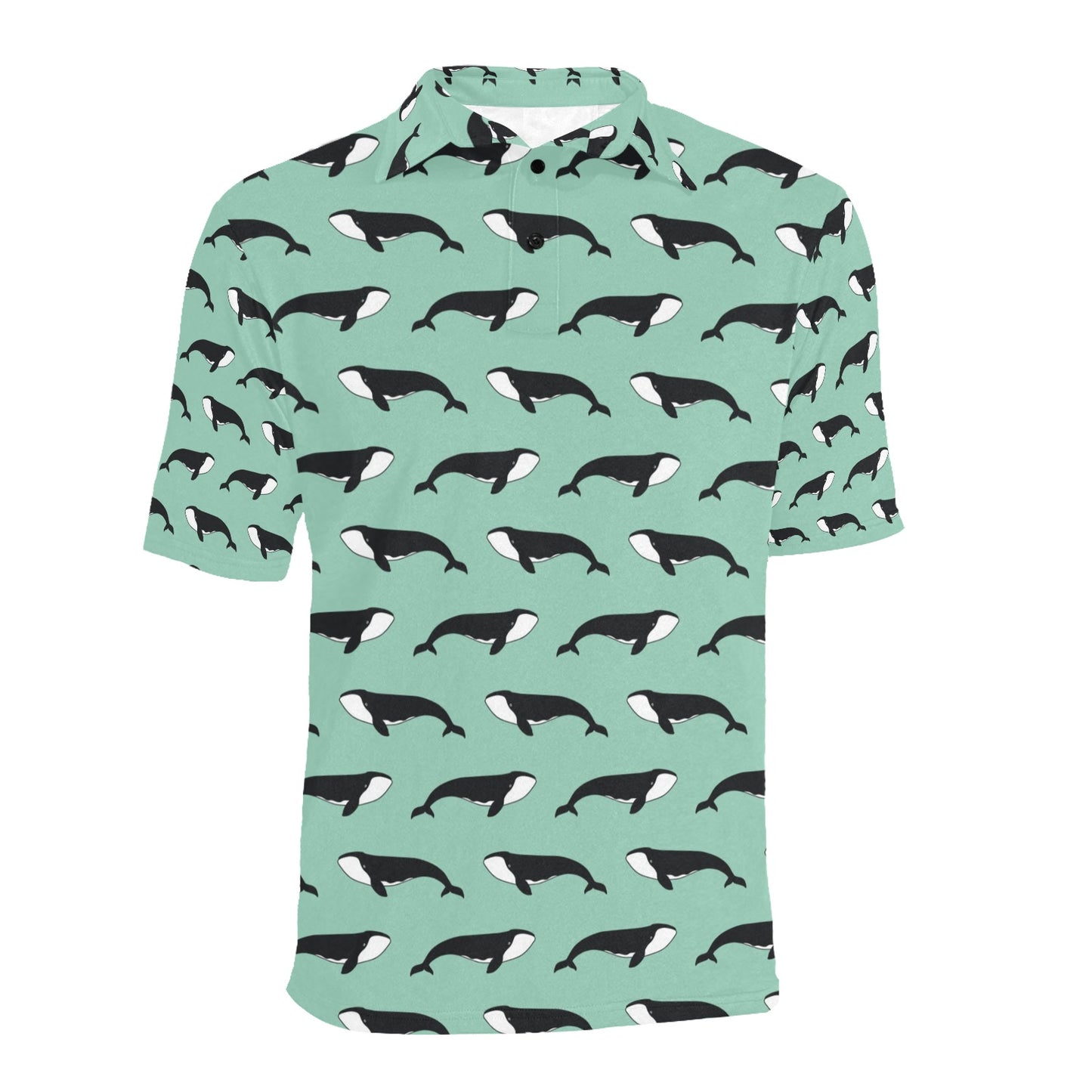 Whale Print Design LKS307 Men Polo Shirt