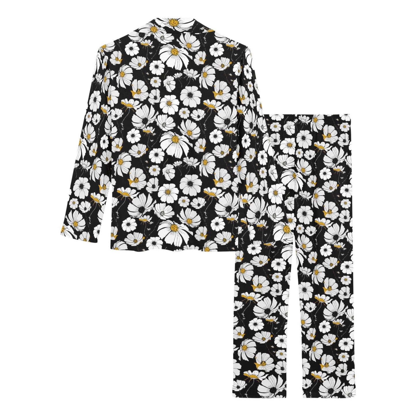 Daisy Pattern Print Design 02 Women's Long Pajama Set