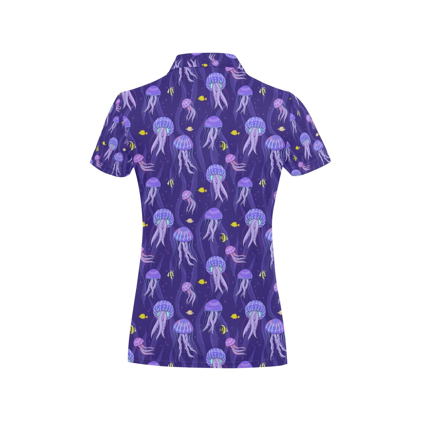 Jellyfish Style Print Women's Polo Shirt