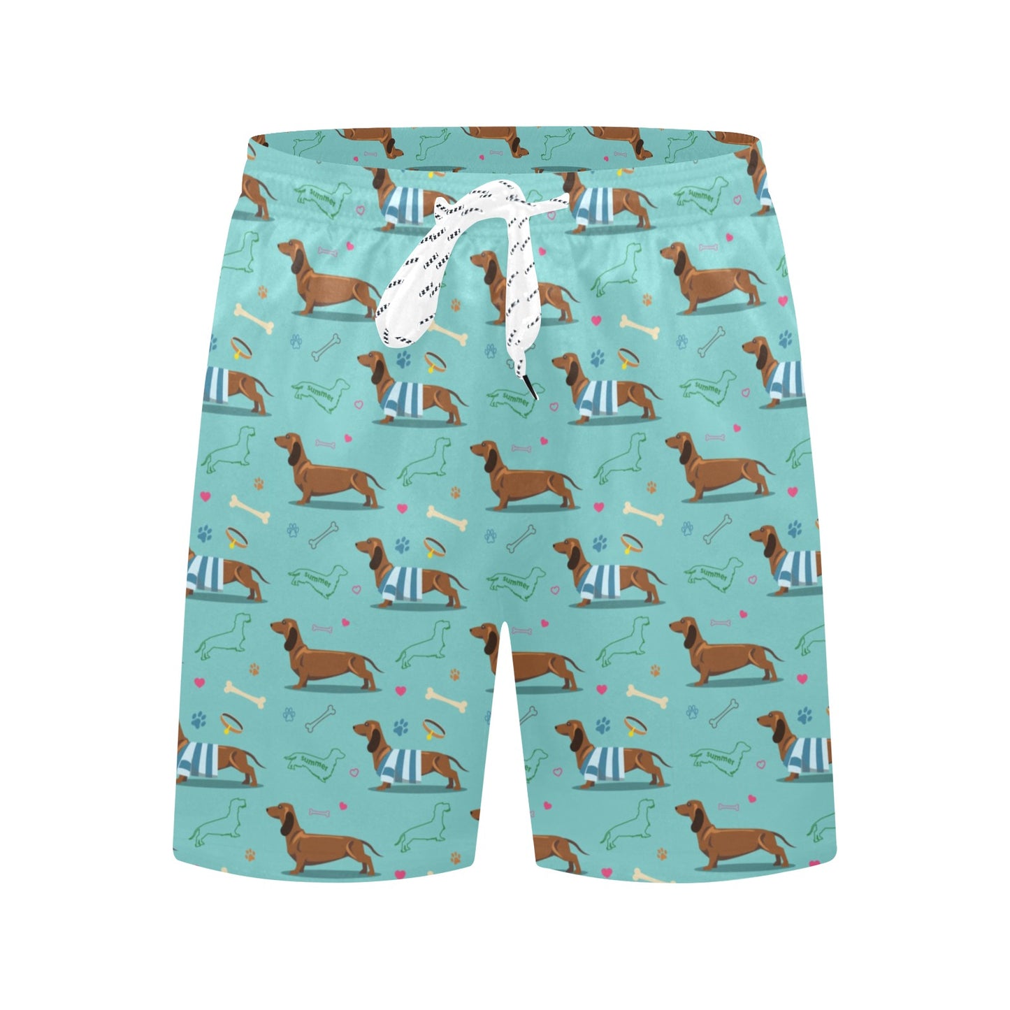 Dachshund Paw Decorative Print Pattern Men's Swim Trunks Beach Shorts