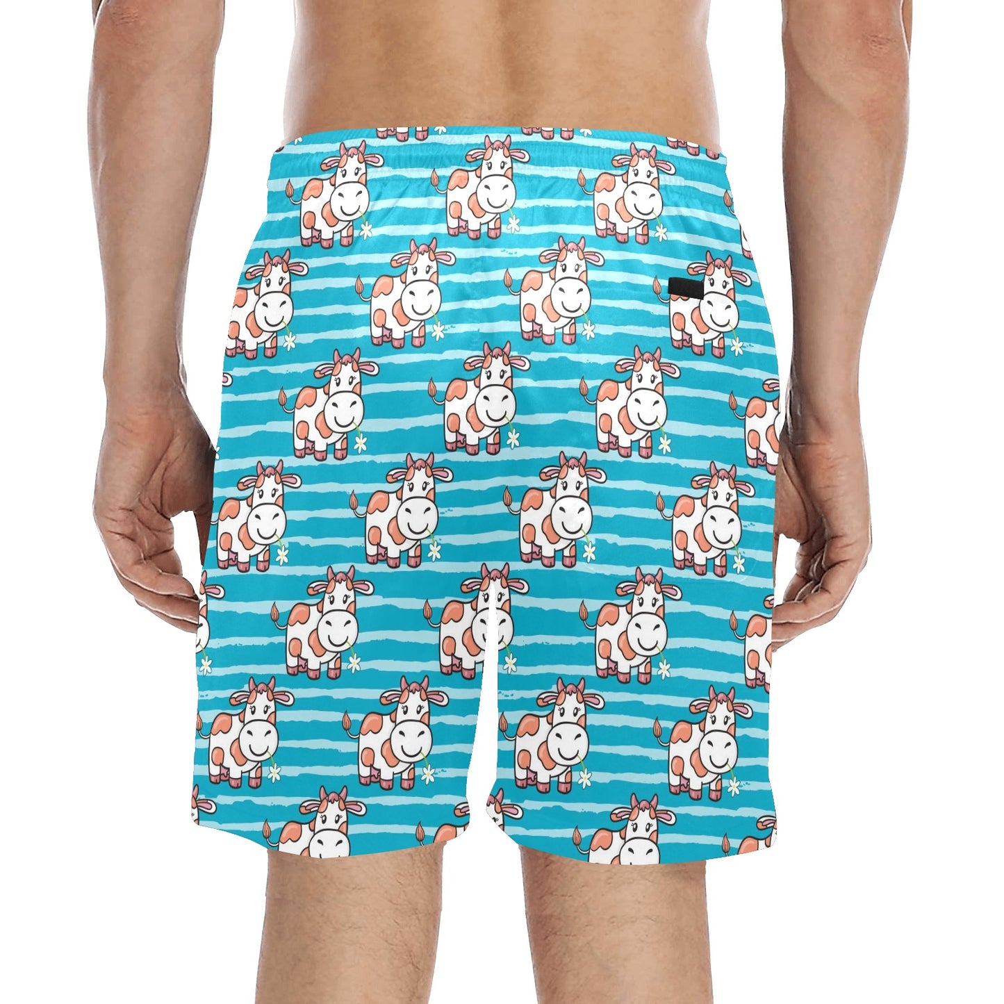 Cow Cute Print Pattern Men's Swim Trunks Beach Shorts