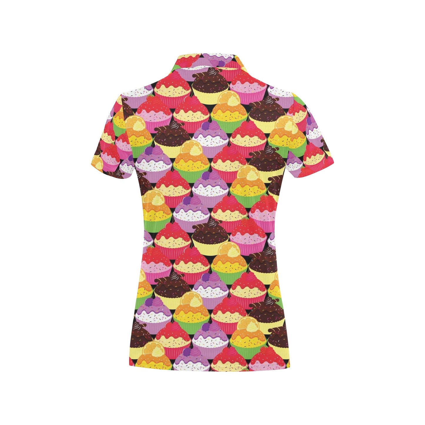Cupcake Pattern Print Design CP02 Women's Polo Shirt