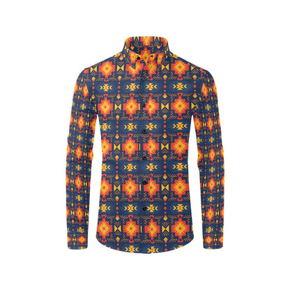 Southwest Pattern Print Design LKS307 Men's Long Sleeve Dress Shirt
