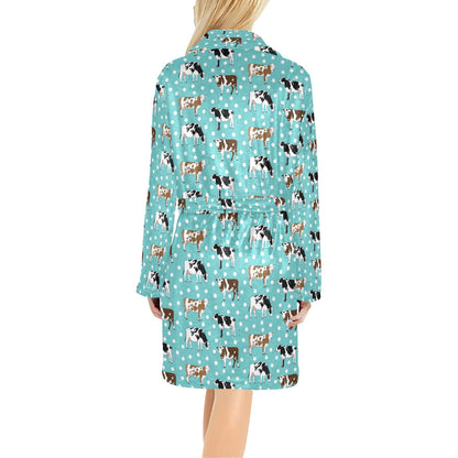Cattle Print Design LKS405 Women's Fleece Robe