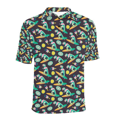 Surfboard T Rex Print Design LKS301 Men Polo Shirt