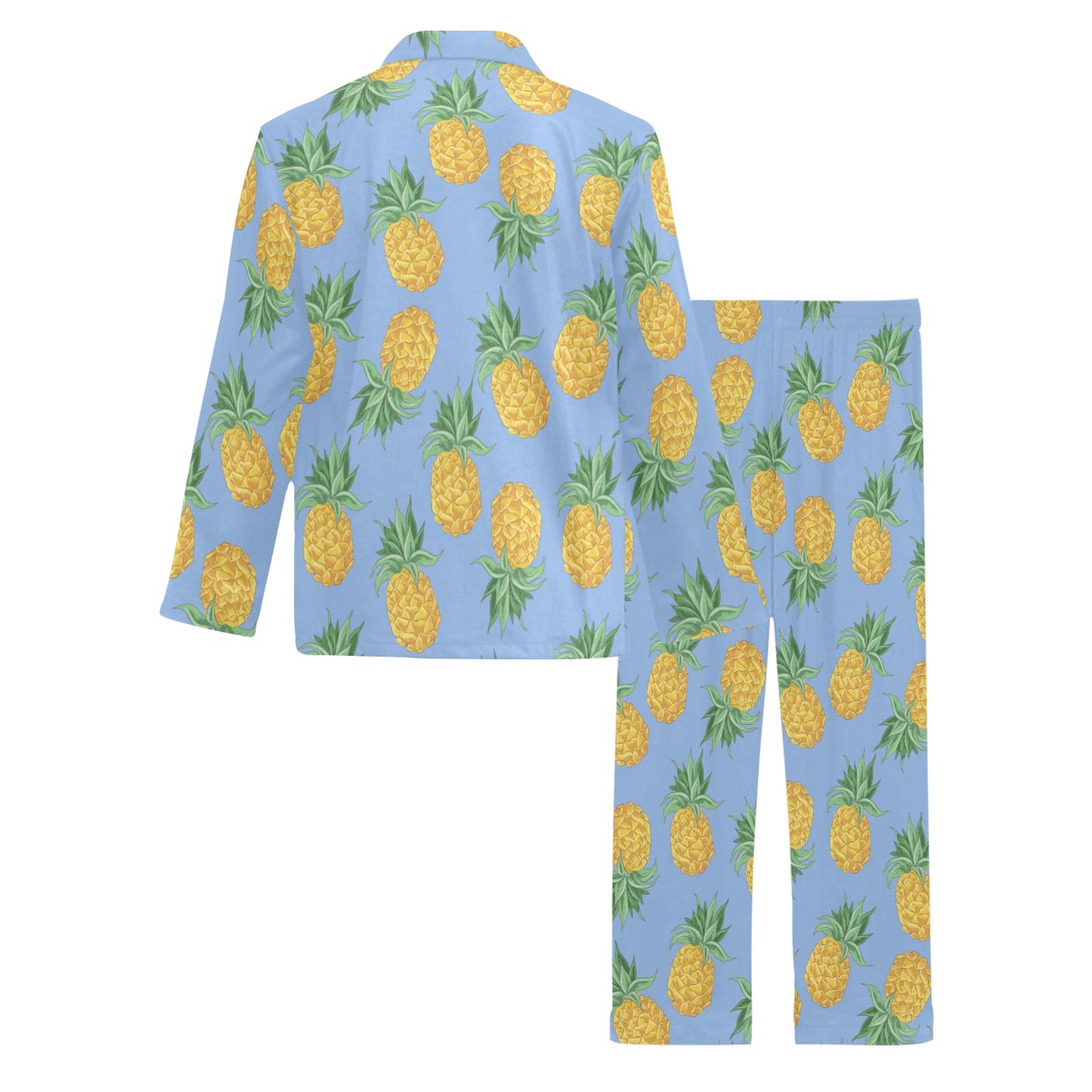 Pineapple Pattern Print Design A04 Men's Long Pajama Set
