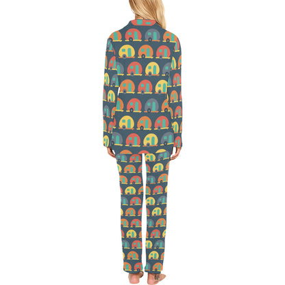 Camper Pattern Print Design 02 Women's Long Pajama Set