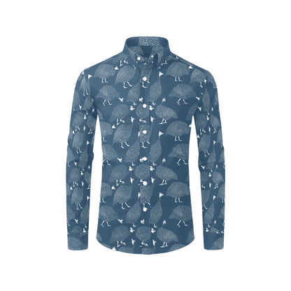Guinea Fowl Print Design LKS401 Men's Long Sleeve Dress Shirt