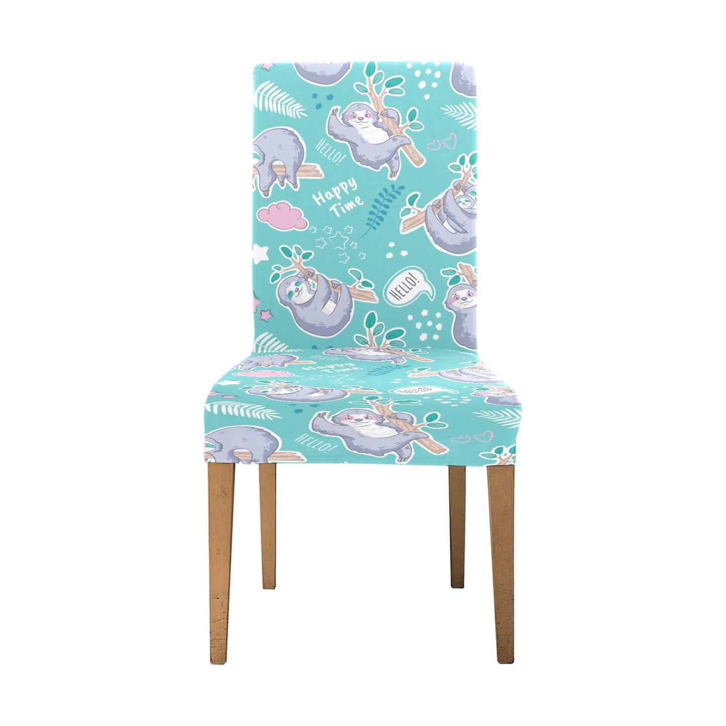Sloth Print Design LKS309 Dining Chair Slipcover