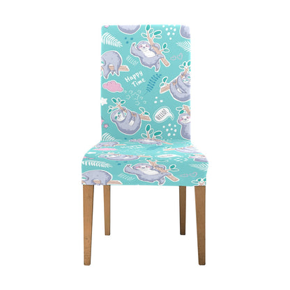 Sloth Print Design LKS309 Dining Chair Slipcover