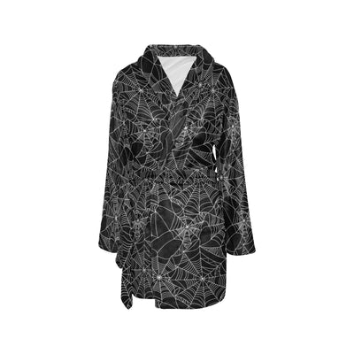 Spider Web Print Design LKS301 Women's Fleece Robe