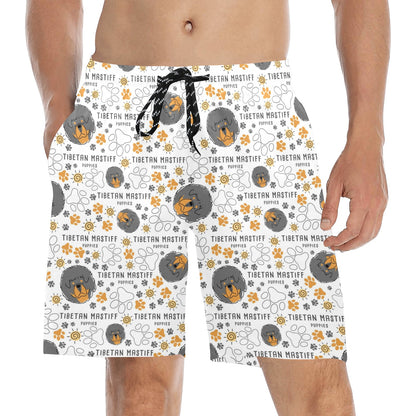 Tibetan Mastiffs Print Design LKS302 Men's Swim Trunks Beach Shorts