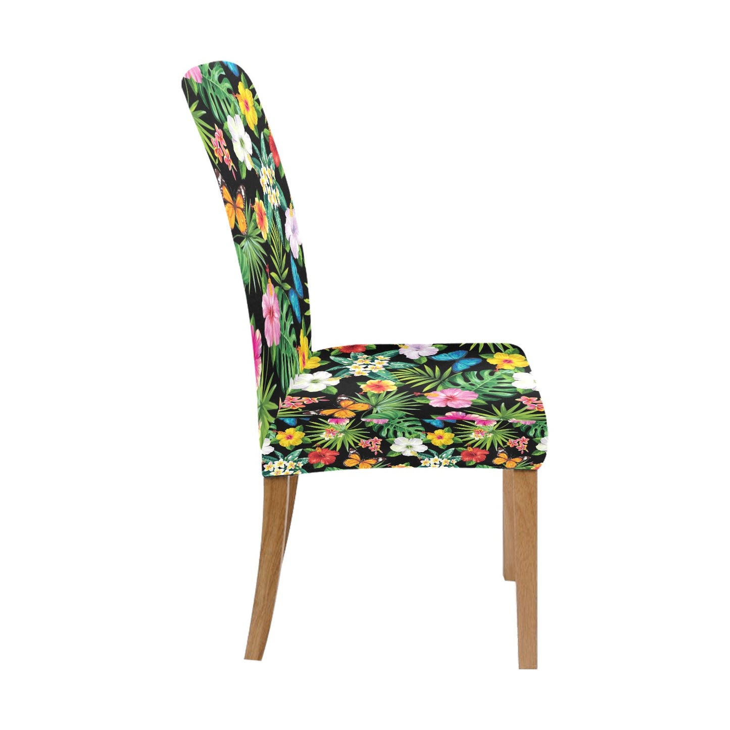 Hibiscus With Butterfly Print Design LKS305 Dining Chair Slipcover