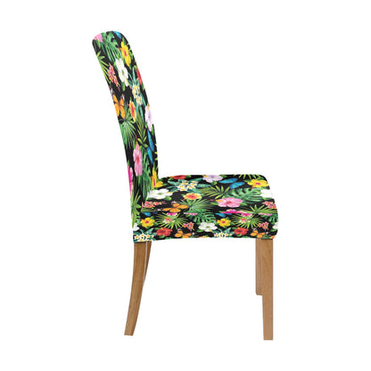Hibiscus With Butterfly Print Design LKS305 Dining Chair Slipcover