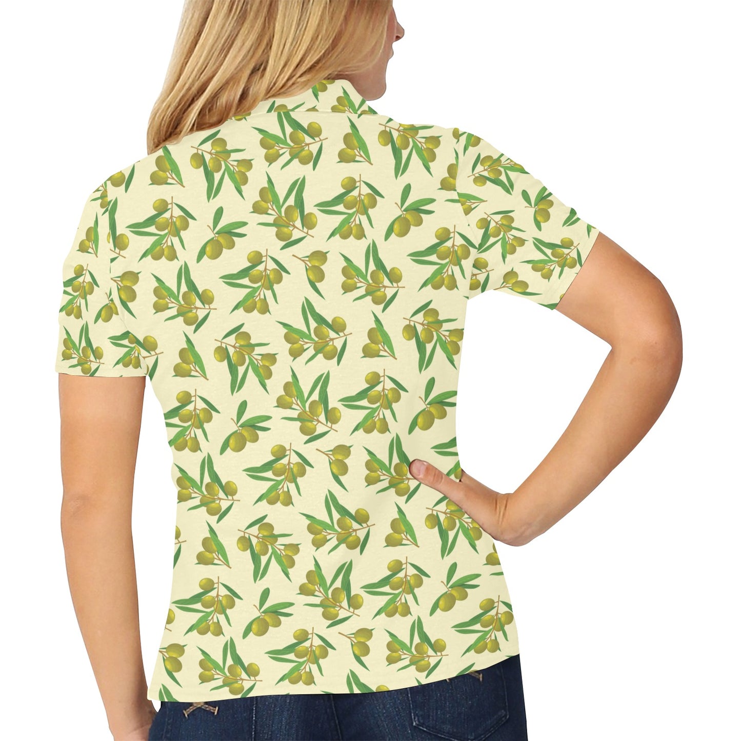 Olive Print Design LKS302 Women's Polo Shirt