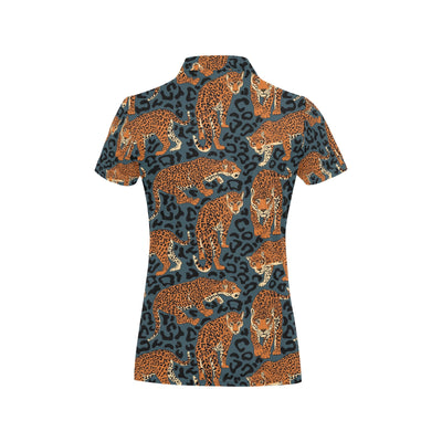 Jaguar Pattern Print Design 04 Women's Polo Shirt