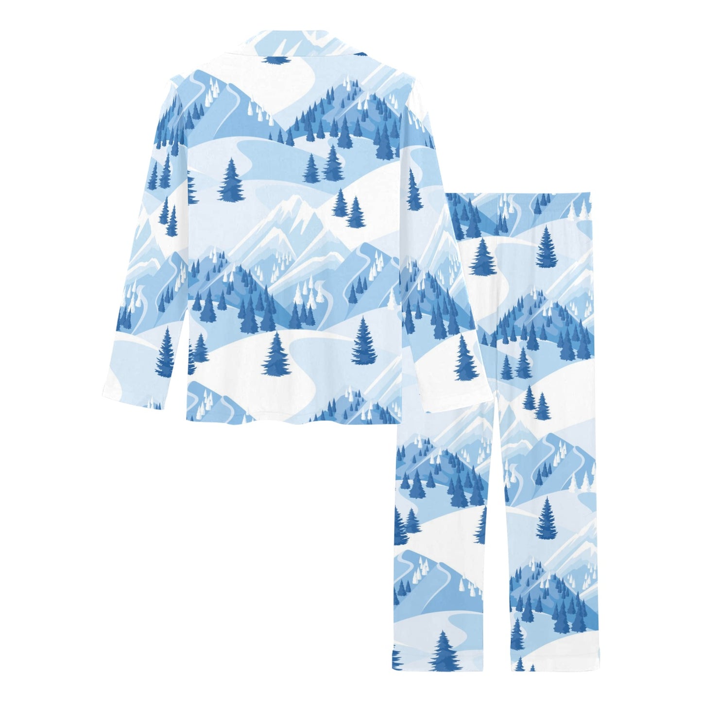 Mountain Pattern Print Design 03 Women's Long Pajama Set