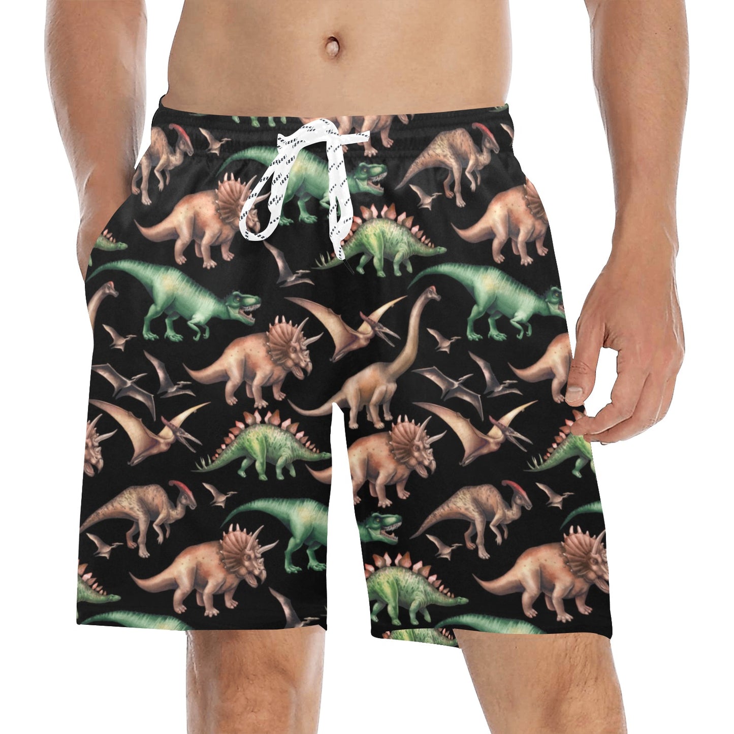 Dinosaur Print Pattern Men's Swim Trunks Beach Shorts