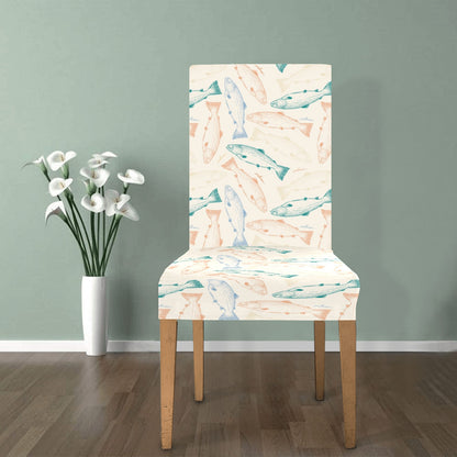 Salmon Fish Print Design LKS305 Dining Chair Slipcover