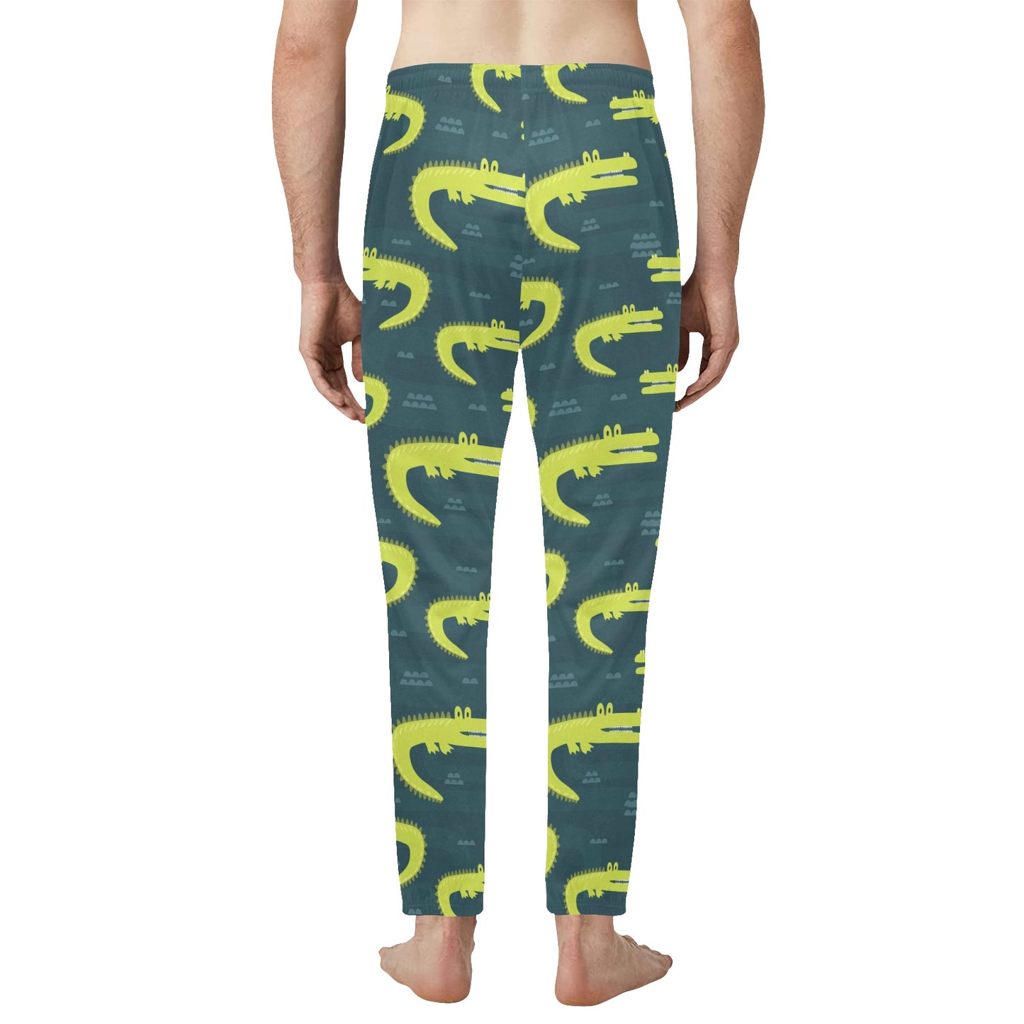 Alligator Pattern Print Design 03 Men's Jogger Pajamas Pants