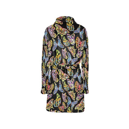 Butterfly Water Color Rainbow Women's Fleece Robe