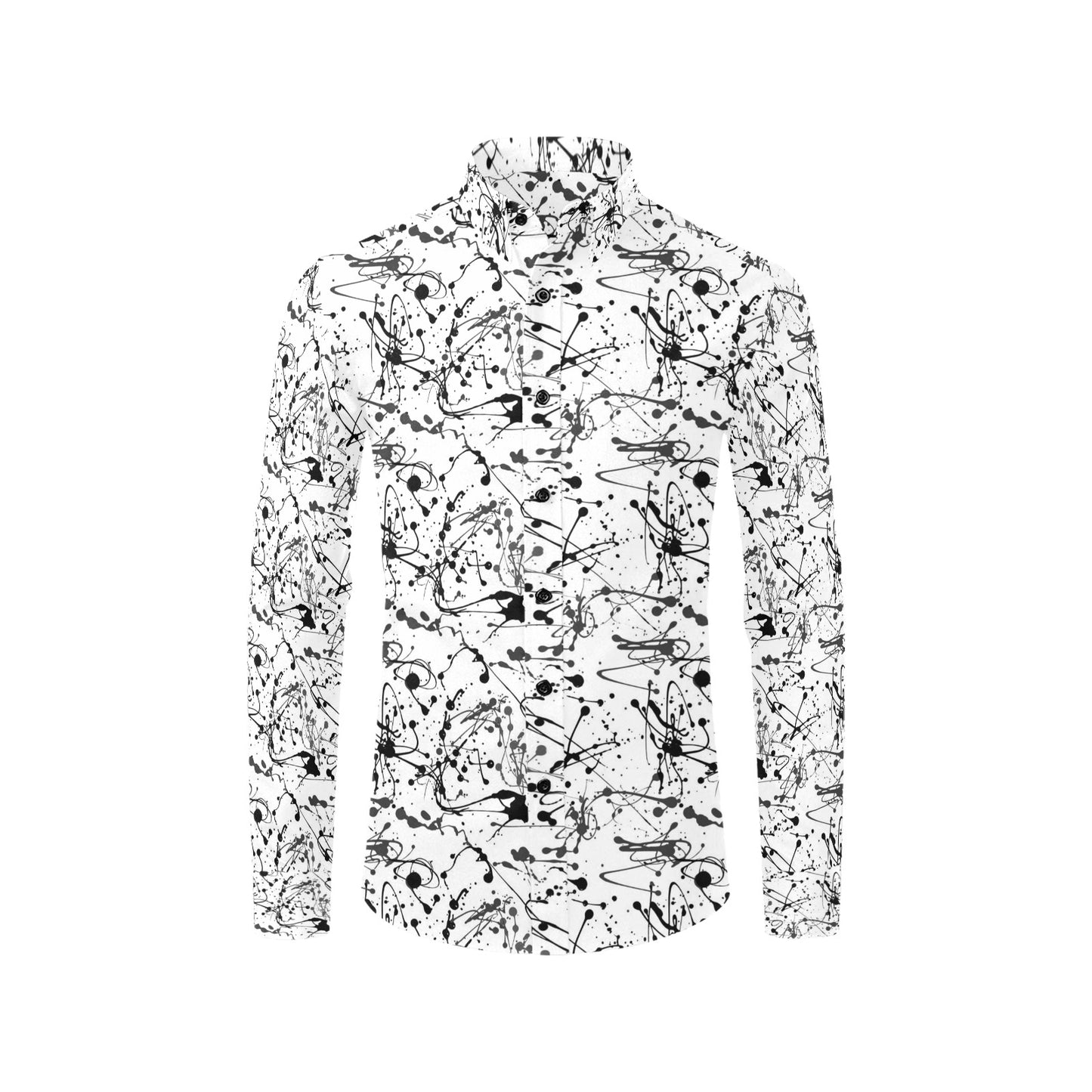 Splatter Print Design LKS305 Men's Long Sleeve Dress Shirt