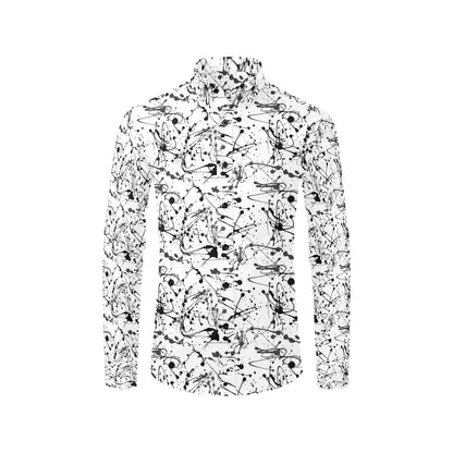 Splatter Print Design LKS305 Men's Long Sleeve Dress Shirt