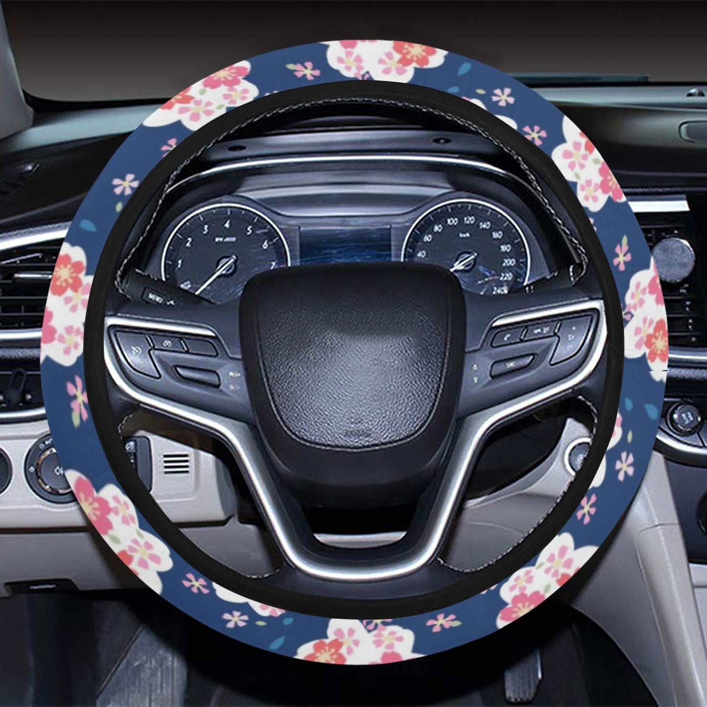 Sakura Print Design LKS306 Steering Wheel Cover with Elastic Edge