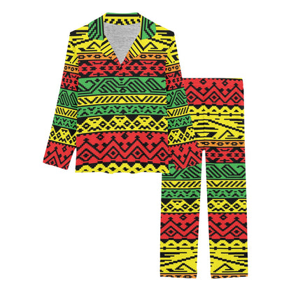 Rastafarian Pattern Print Design A02 Women's Long Pajama Set