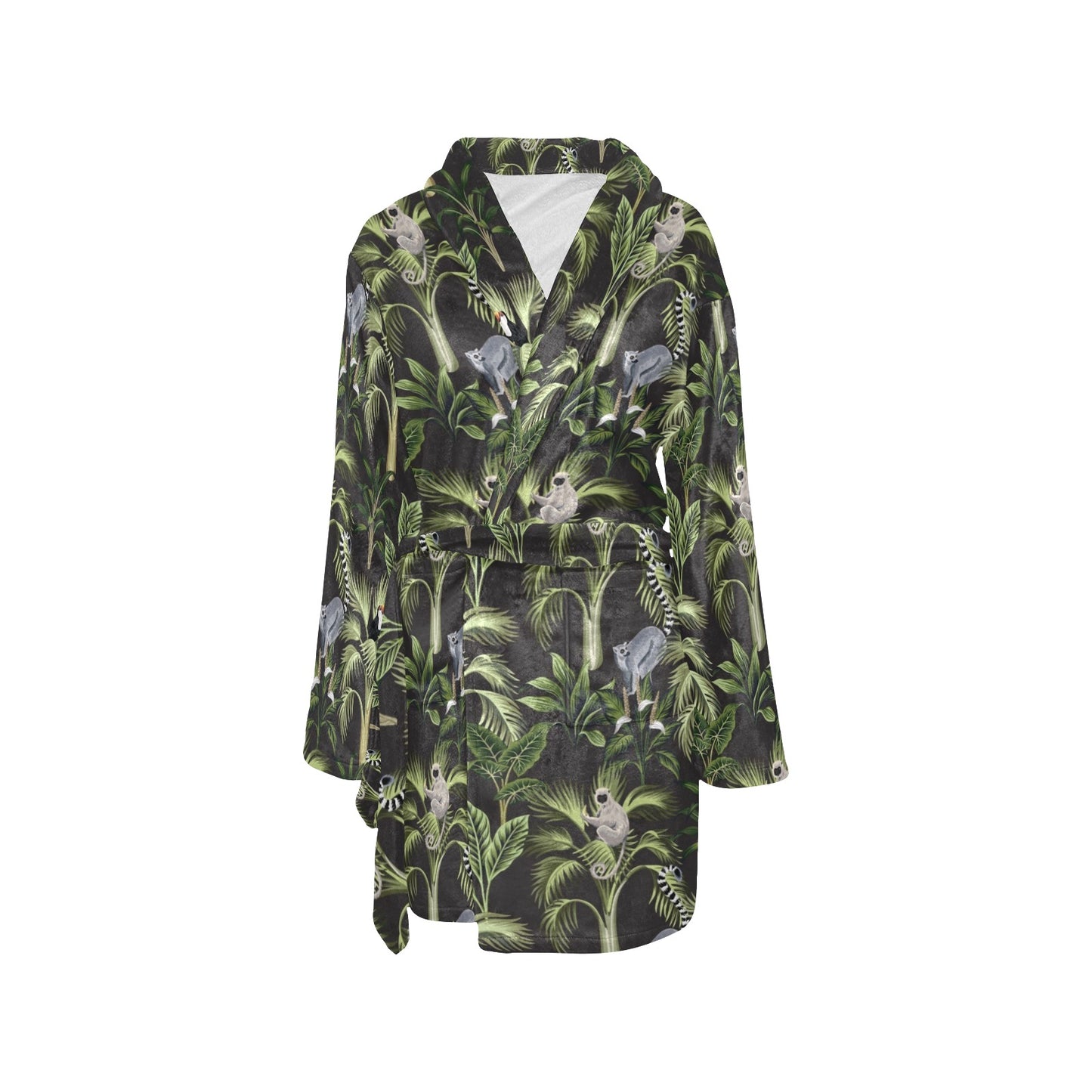 Rainforest Pattern Print Design RF05 Women's Fleece Robe