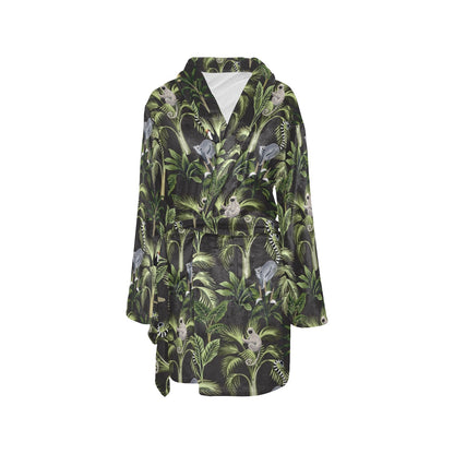 Rainforest Pattern Print Design RF05 Women's Fleece Robe