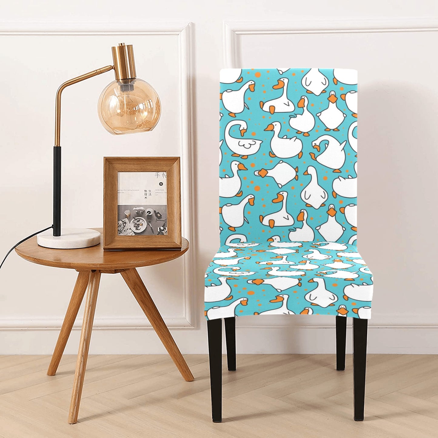 Goose Print Design LKS403 Dining Chair Slipcover