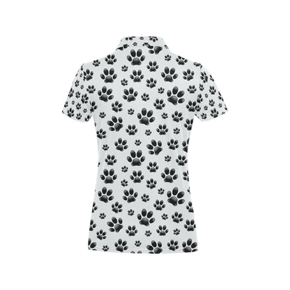 Paw Themed Print Women's Polo Shirt