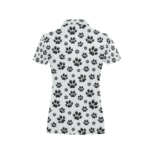 Paw Themed Print Women's Polo Shirt