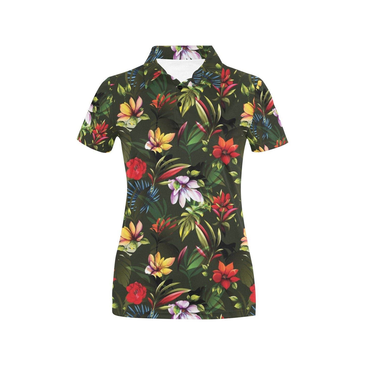 Magnolia Pattern Print Design 02 Women's Polo Shirt