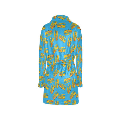 School Bus Print Design LKS302 Women's Fleece Robe