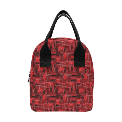 Wine Glass Print Design LKS301 Insulated Lunch Bag