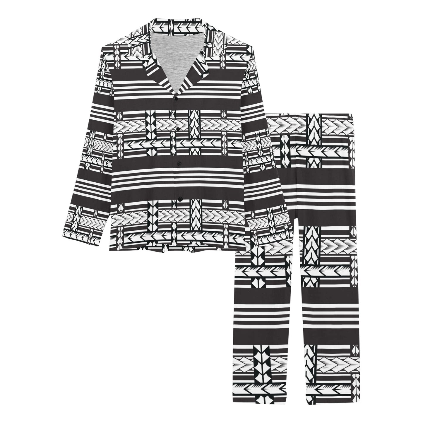 Samoan Tattoo Print Design LKS304 Women's Long Pajama Set