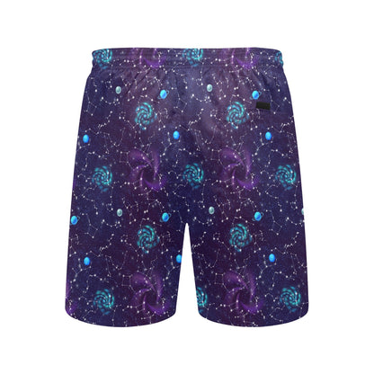 Zodiac Galaxy Design Print Men's Swim Trunks Beach Shorts
