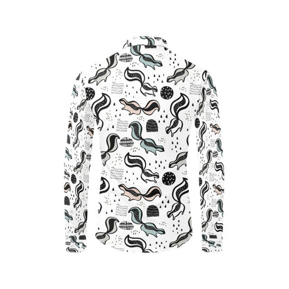 Skunk Print Design LKS303 Men's Long Sleeve Dress Shirt