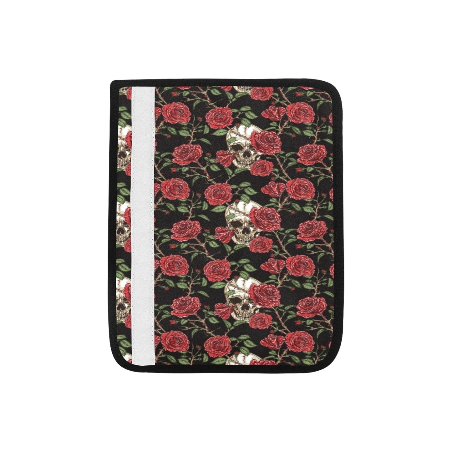 Skull And Roses Print Design LKS303 Car Seat Belt Cover