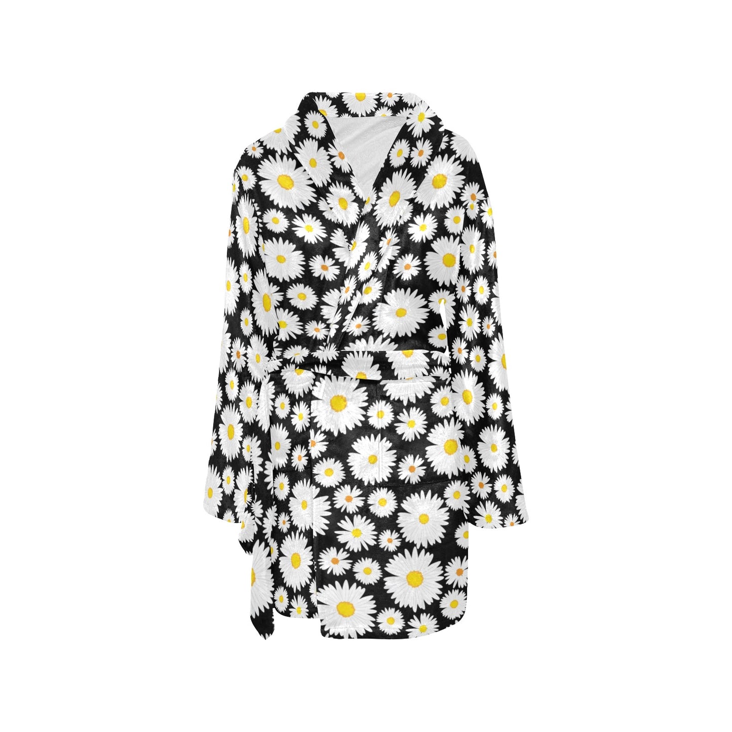Daisy Pattern Print Design 01 Women's Fleece Robe