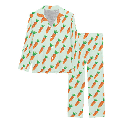 Carrot Pattern Print Design 05 Women's Long Pajama Set