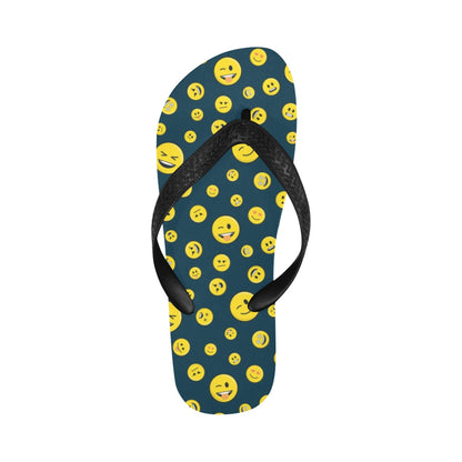 Smiley Face Emoji Print Design LKS301 Flip Flops